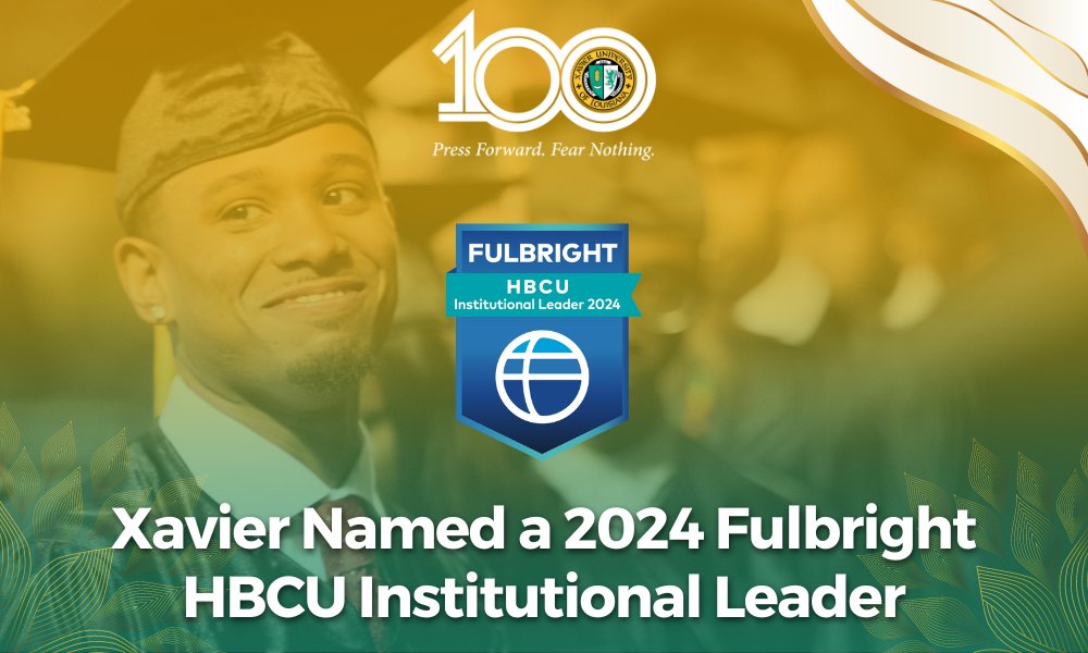 Xavier Univ. of LA (@xula1925) on Twitter photo We're proud to be named a <a href="/FulbrightPrgrm/">The Fulbright Program</a> HBCU Institutional Leader for 2024! Each year, <a href="/ECAatState/">Educational & Cultural Affairs—U.S. Dept. of State</a> recognizes the engagement of HBCUs with the Fulbright Program, the U.S. government’s flagship international academic exchange program.
📰:bit.ly/3TuLNfZ We're proud to be named a <a href="/FulbrightPrgrm/">The Fulbright Program</a> HBCU Institutional Leader for 2024! Each year, <a href="/ECAatState/">Educational & Cultural Affairs—U.S. Dept. of State</a> recognizes the engagement of HBCUs with the Fulbright Program, the U.S. government’s flagship international academic exchange program.
đź“°:bit.ly/3TuLNfZ