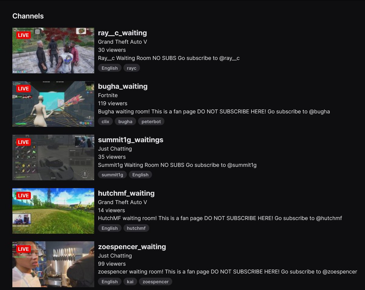 zachbussey's tweet photo. Twitch no longer allows "_waiting" streams on the platform.

#TwitchNews #TOSgg https://t.co/kap5yv3wtb