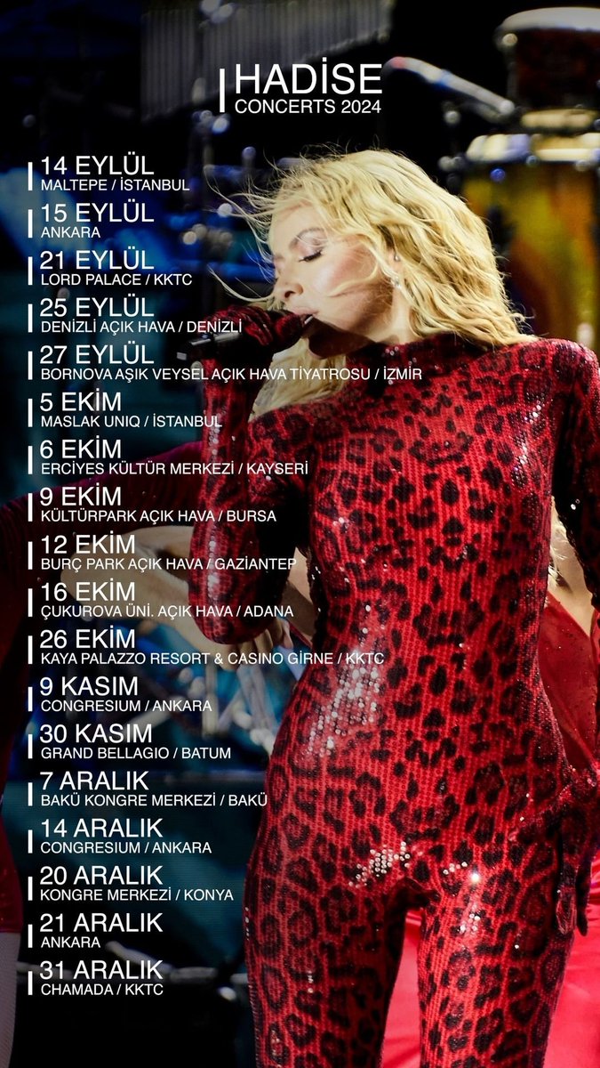 elifhadiseee's tweet photo. @Hadise 2024 Eylül - Ekim - Kasım - Aralık Konser Tarihleri ❤️‍🔥
🎶 #Feryat https://t.co/XJKNc6Niri