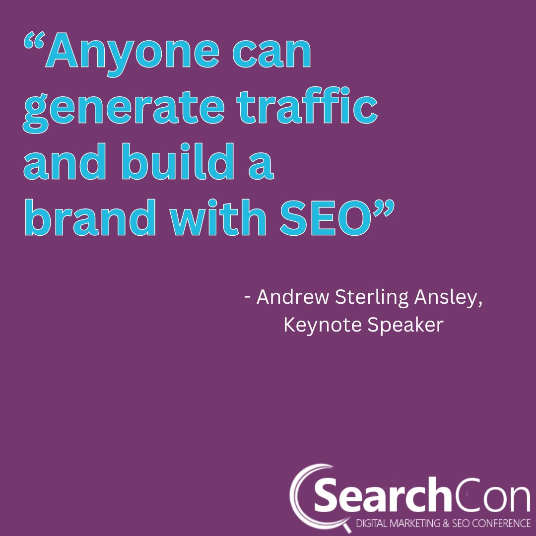 SearchConSEO's tweet image. One of our keynote speakers, Andrew Sterling Ansley, gave a great talk on how SEO makes it possible for anybody to build a brand! 🤯 This is a great example of the amazing things you can learn at #searchcon ‼️