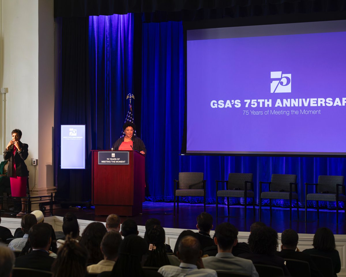 OMBPress_46's tweet image. For decades, @USGSA’s work has made the Federal government stronger, more reliable, and more impactful. Yesterday, @ShalandaYoung46 joined @GSACarnahan and GSA staff as they reflected on that history and marked 75 years of ingenuity, passion, and delivery for the American people.