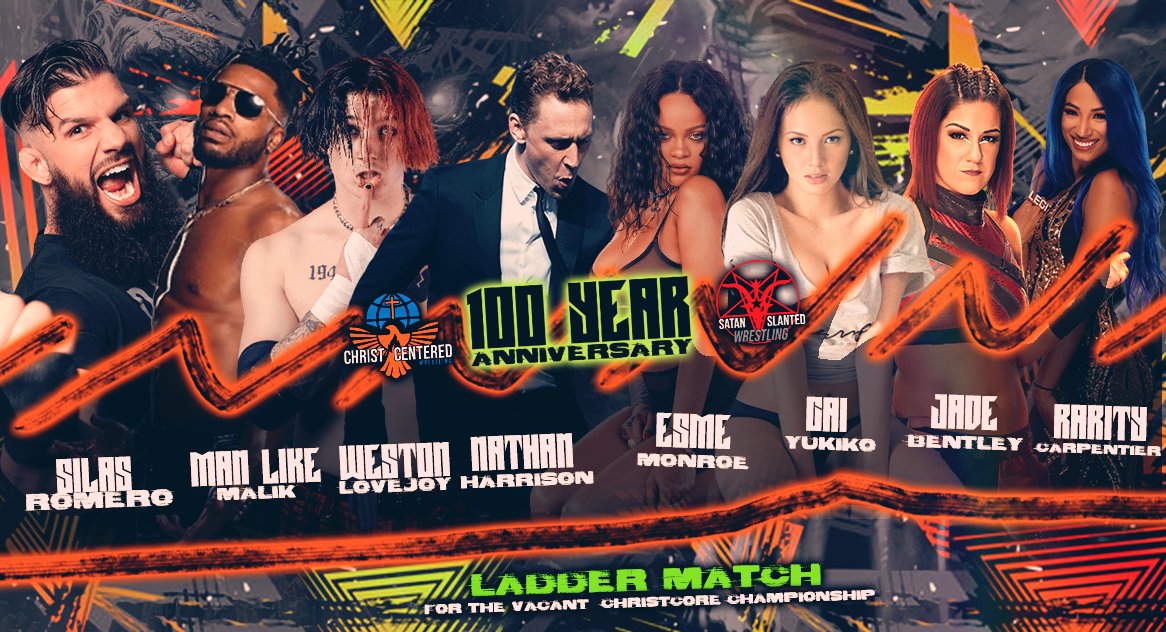 WrestleChrist's tweet photo. @KnockoutSupreme @WestonXlovejoY @GreatNHarrison @EsmeLexington @JadedBentley @RarestOfThemAll Romero, Malik, Weston, Nathan, Esme, Cai, Jade and Rarity vie for the vacant Christcore Gold! All challengers are deserving but only one can win?!  Will Nathan dance his way through this to the Christcore gold?! Or will any of these formidable foes stop ol crazy legs? https://t.co/Z6i6c3KJct