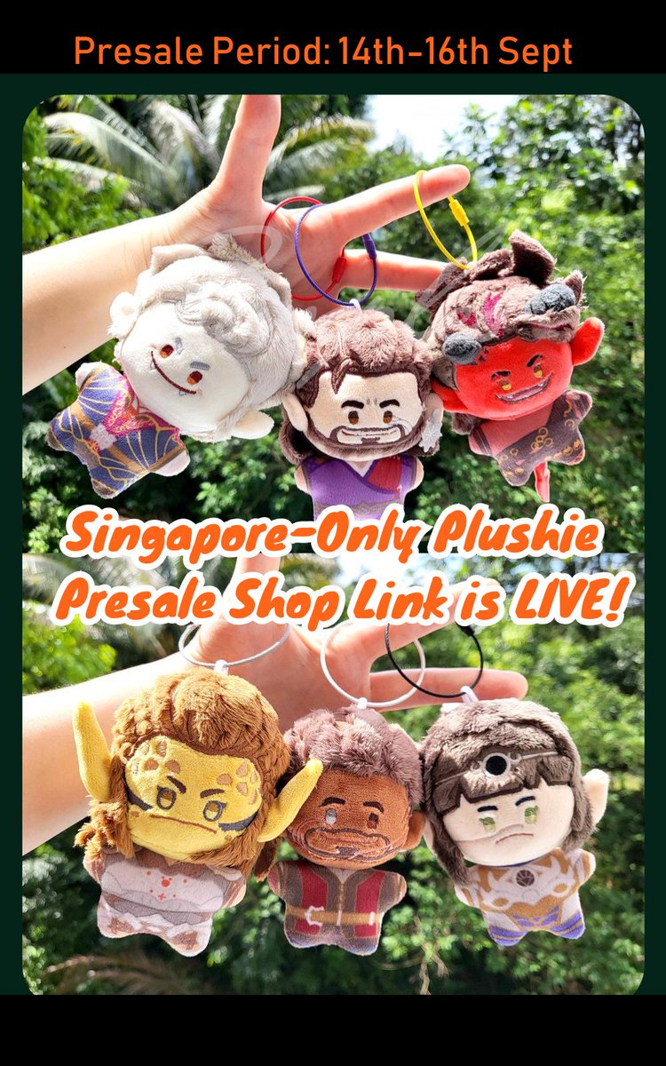 My Singapore-only 10cm Plushie Presale is live from NOW till 16th Sept (12am SGT)!: 
🔥tweedsplushies.bigcartel.com🔥

❣️Sg buyers can enjoy a discounted price + free shipping during this presale! 
❣️Read full FAQ in the shop regarding shipping times and the post-presale plushies!