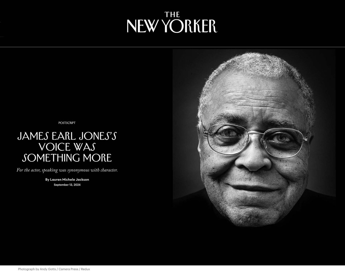 Redux Pictures (@reduxpictures) on Twitter photo Photo of James Earl Jones by Andy Gotts / Camera Press / Redux in The New Yorker, September 13, 2024. #andygotts @camerapress <a href="/NewYorker/">The New Yorker</a> Photo of James Earl Jones by Andy Gotts / Camera Press / Redux in The New Yorker, September 13, 2024. #andygotts @camerapress <a href="/NewYorker/">The New Yorker</a>