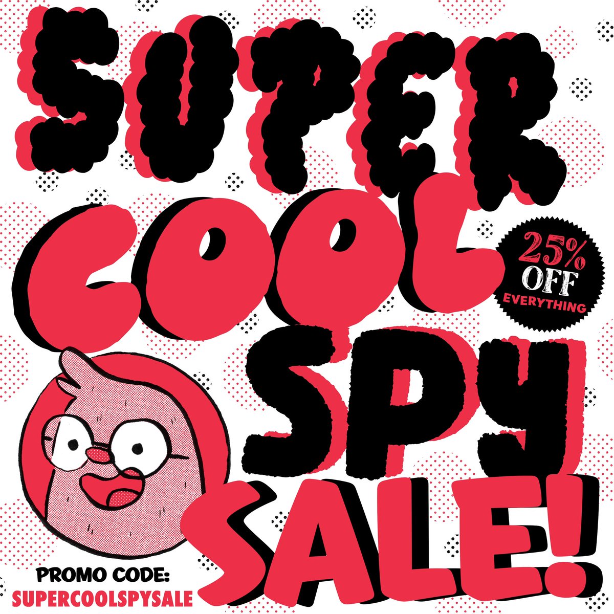 I am having Super Cool Spy Sale in my store this weekend! 🕵️‍♂️ 25% off everything with promo code SUPERCOOLSPYSALE ✨ Original cut paper, collages, stickers! Always free fun stuff in your order! 💌 jaredandrewschorr.com/shop