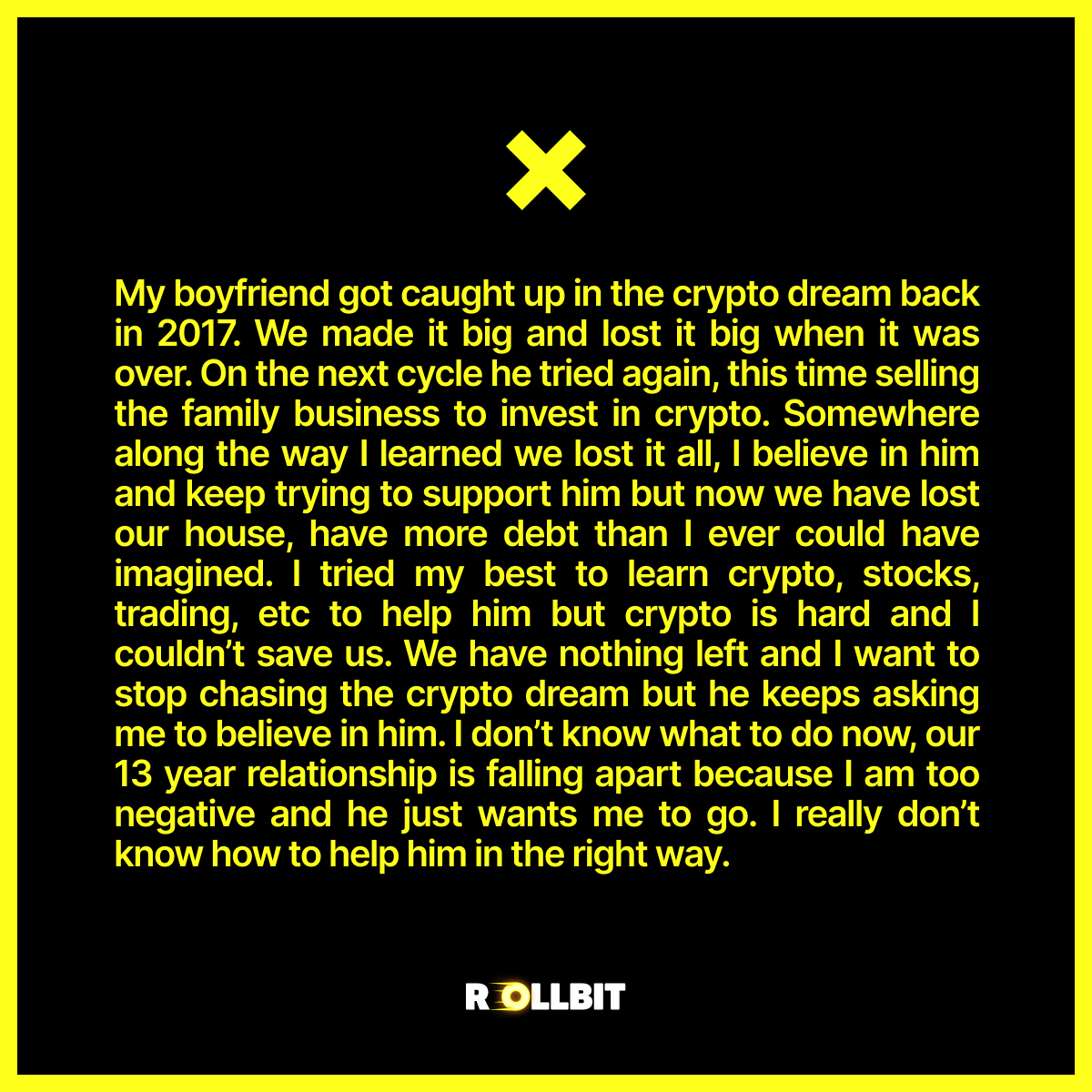 I want to stop chasing the crypto dream.