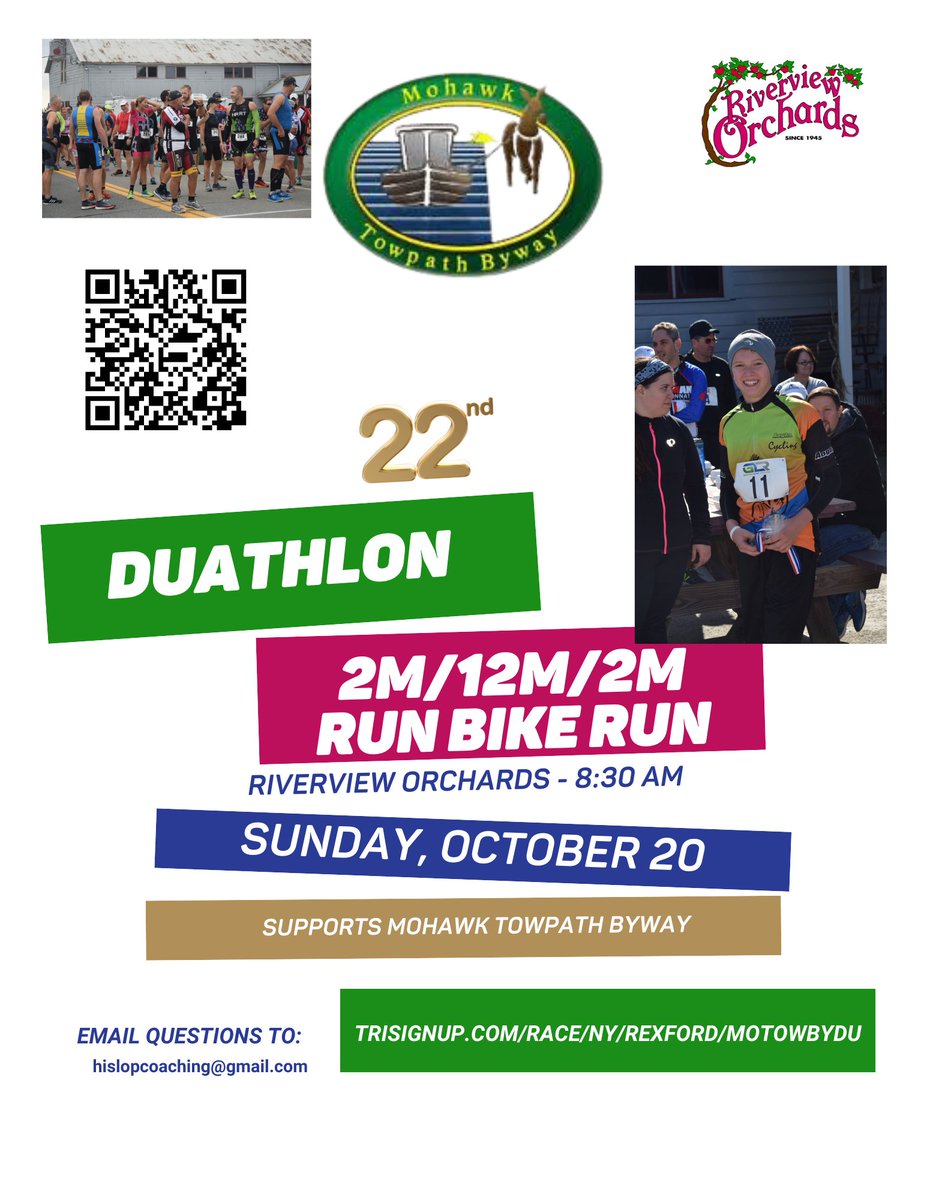 MohawkTowpath's tweet image. How many of you are returning for the 22nd Mohawk Towpath Duathlon? Check out picture's from last year and sign up today at bit.ly/MTSBDuathlon! #MTSBDuathlon #Duathlon #RunBikeRun #FamilyFriendly #ChallengeYourself #FitnessEvent #OutdoorAdventure #CommunityEvent #ScenicByway