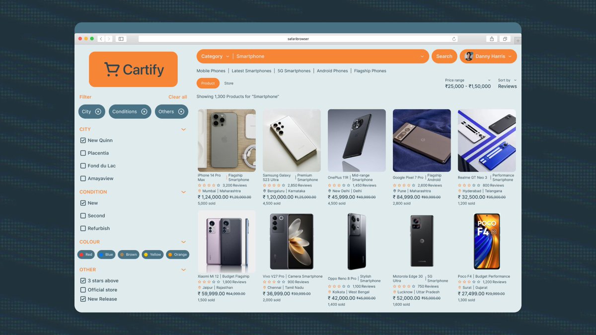ashish1lexbaa's tweet image. Day 26 of my #50DaysUIChallenge! 🚀 Designed an e-commerce homepage for Cartify, focusing on product filtering &amp;amp; user experience. Excited to keep leveling up my design skills! 💻✨ #UIUX #EcommerceDesign #UIDesign #WebDesign #UXDesign&quot;