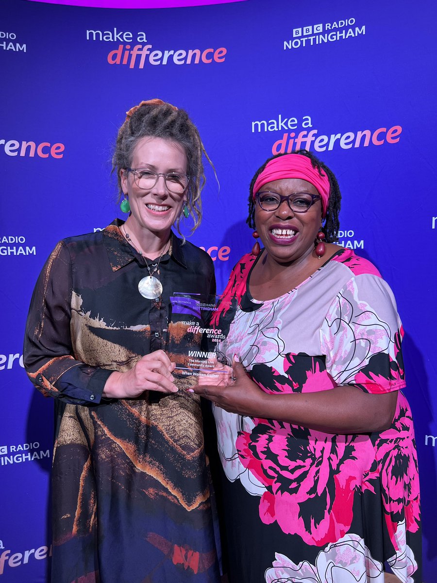 Congratulations to When Women Gather, winners of the ‘Community’ Award at the BBC Radio Nottingham Make A Difference Awards 💜

Their workshops and events - which are centred around the creative arts - aim to tackle loneliness and improve emotional wellbeing amongst women living