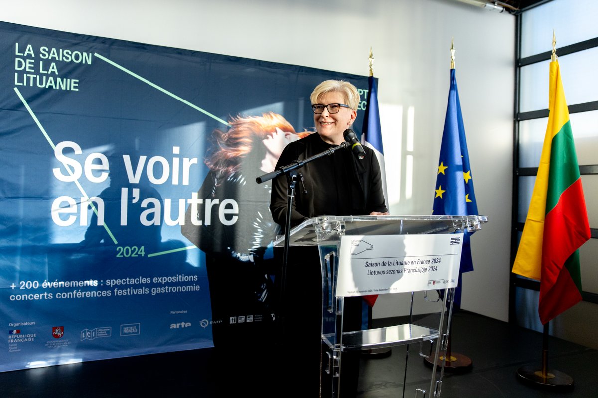 Ingrida Šimonytė (@ingridasimonyte) on Twitter photo Incredibly happy to open the <a href="/SaisonLituanie/">Saison de la Lituanie en France 2024</a> in France, an opportunity to explore each other’s cultures and see ourselves through them, deeper than we ever have before. I invite everyone in 🇫🇷 to experience 🇱🇹 through art, theatre, music, cinema, and literature, to grasp and Incredibly happy to open the <a href="/SaisonLituanie/">Saison de la Lituanie en France 2024</a> in France, an opportunity to explore each other’s cultures and see ourselves through them, deeper than we ever have before. I invite everyone in 🇫🇷 to experience 🇱🇹 through art, theatre, music, cinema, and literature, to grasp and