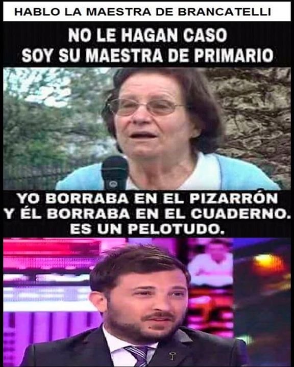 peladodelatv's tweet photo. HABLO LA MAESTRA DE BRANCATELLI https://t.co/5w62TDWSgm