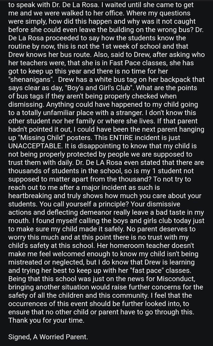 MsGriffin10's tweet photo. My Child was Misplaced and My Main Concern was pushed to the side, not resolved! @StaffordMSD @SMSDElementary The Principal Deflected the conversation from my child slipping through the cracks and getting on a different bus, to her behavior...@abc13houston @KPRC2 @SamicaKnight13 https://t.co/UxSsOfoLVB
