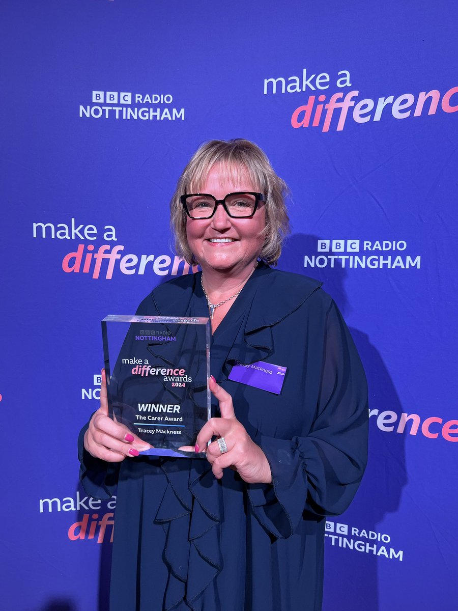 🤗 And the winner of the ‘Carer’ award is… Tracey Mackness from Southwell! 🤗

She’s been honoured at the BBC Radio Nottingham Make A Difference Awards for providing exceptional care to her clients, who she describes as “family.” 💜

🔊 bbc.in/4dTMA2u