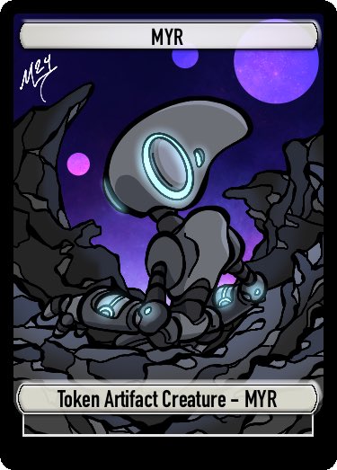 I drew a Myr Token!
🤖 😊 🪐 
Perfect for my Urtet Deck
Might print these lil guys and pass them out at Magic Con Vegas!
#mtg #myr #MagicTheGathering #magiccon