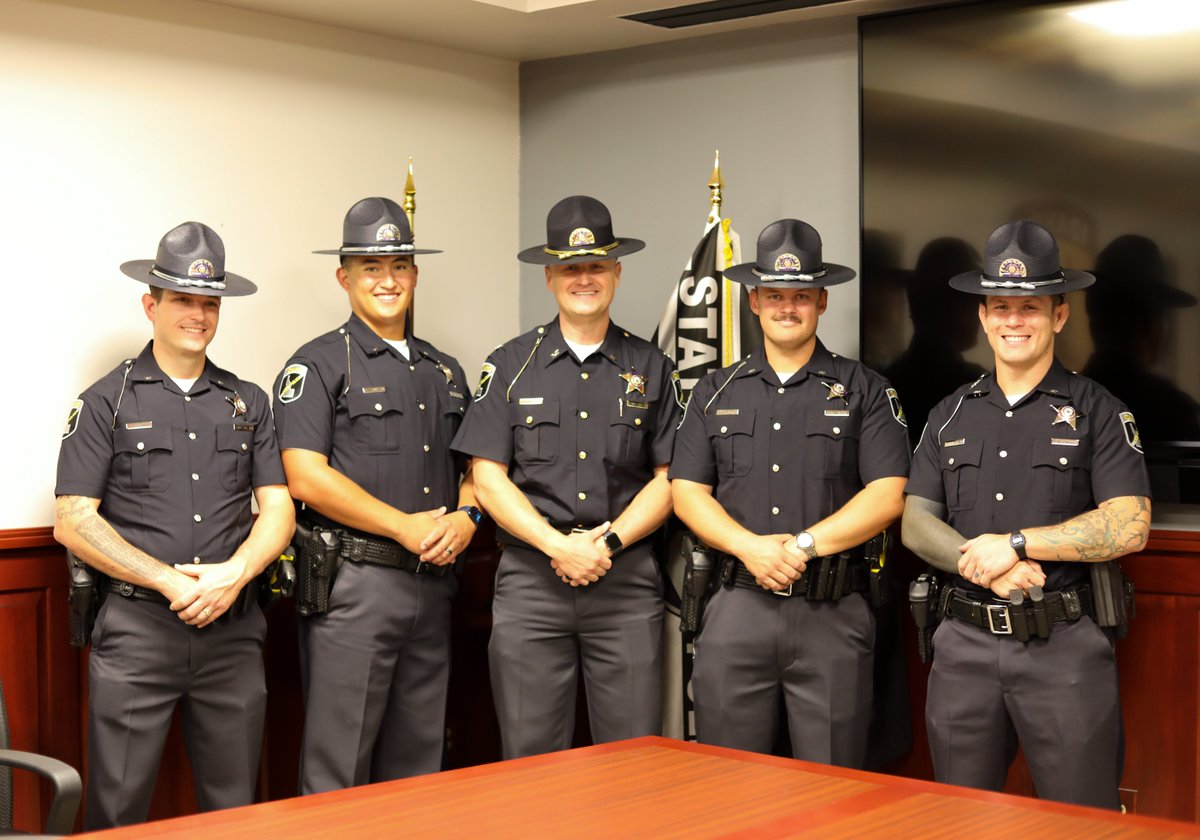 ISPHeadquarters's tweet image. Congratulations to four new ISP Troopers! ATC 56 is currently in progress w/ a terrific group of new recruits. 4 of ATC 56 recruits are laterals. These troopers have been in training &amp;amp; have met safety &amp;amp; training requirements &amp;amp; are ready to hit the streets to protect ID.