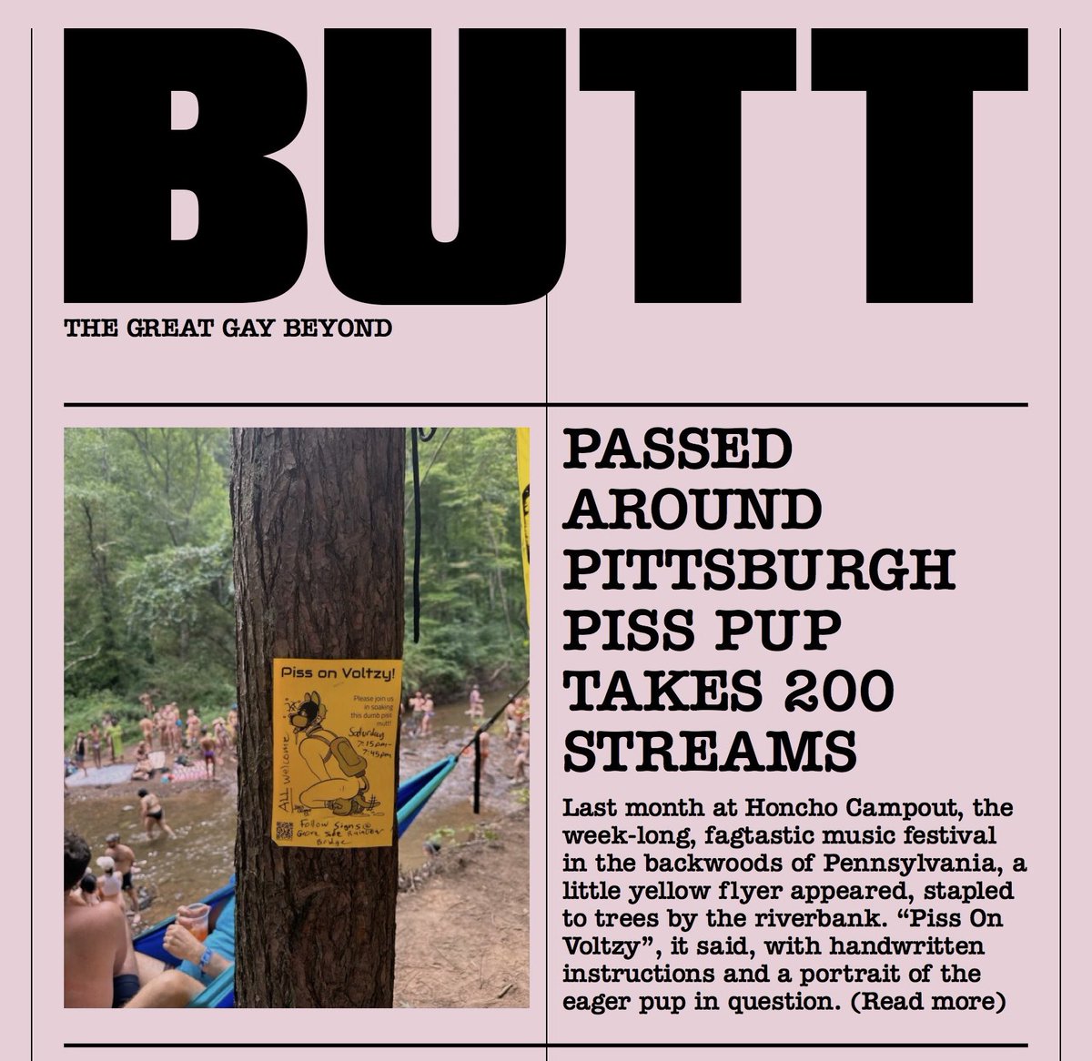 What a fun time this was! Thanks
<a href="/buttmagazine/">BUTT</a> for the opportunity to share about this experience!

buttmagazine.com/blog/pup-voltz…

#pisspup #watersports #piss #honchocampout