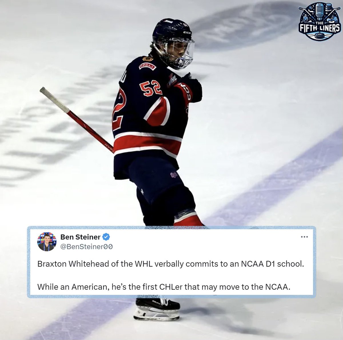 5thLinePod's tweet photo. Major changes coming to college hockey. Arizona State commits the first CHL player in NCAA history. #The5thLine https://t.co/zBCzbk1cV7