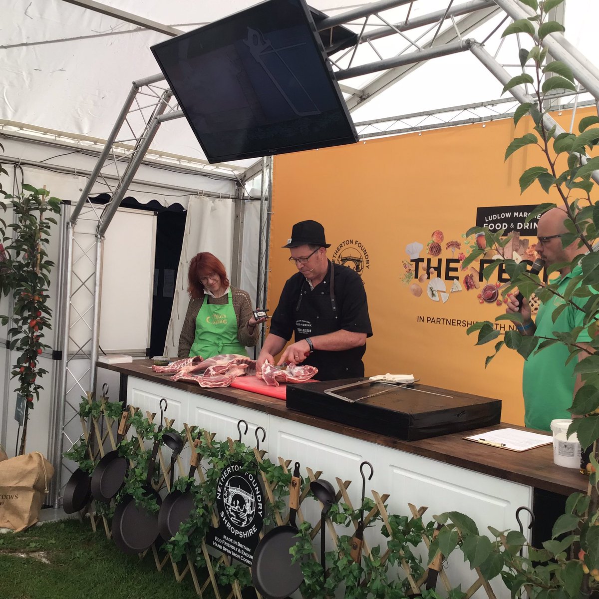 Fantastic first day <a href="/Ludlowfoodfest/">Ludlow Food Festival</a> 
With <a href="/jennychandleruk/">Jenny Chandler</a> <a href="/PassionSeafood/">A Passion for Seafood</a> <a href="/ludlowbutcher/">John Brereton</a> <a href="/IvanJD/">Ivan Tisdall-Downes</a>