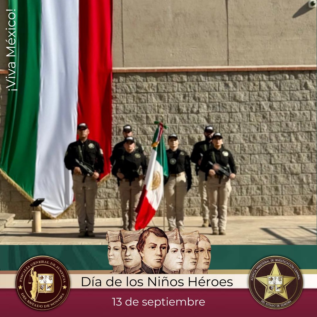AMIC_SONORA's tweet photo. 📅 13 de septiembre 🇲🇽 | 📍Hermosillo, Sonora

La Agencia Ministerial de Investigación Criminal realizó una emotiva ceremonia en conmemoración del 177° aniversario de la Gesta Heroica de los Niños Héroes. https://t.co/bzXl1xr2zw