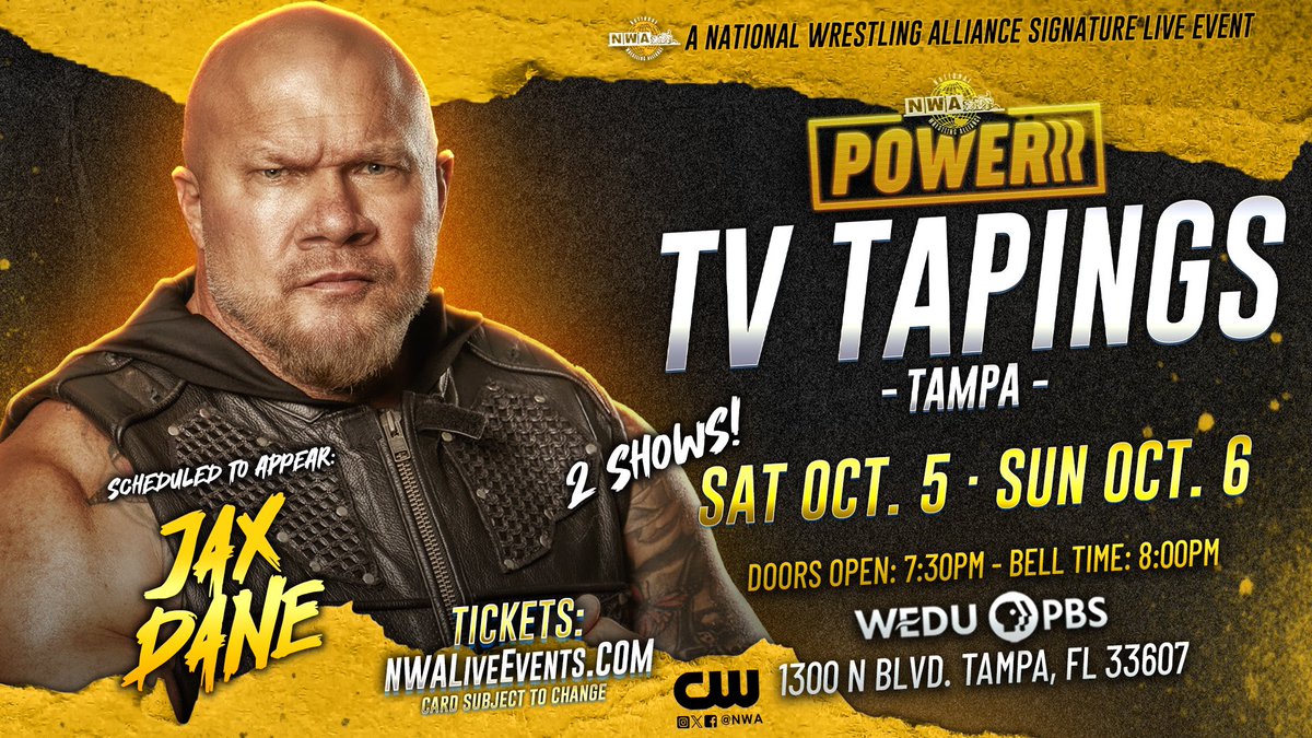 TheJaxDane's tweet photo. Letโs go to Tampa ! #Nwa #Nwapowerrr #TheDaneEvent @nwa @TheCW https://t.co/3n00zLh7eq