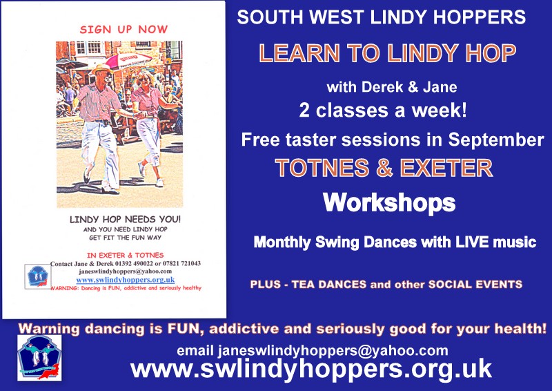 Our new 6 week courses start in Totnes on the 18th and in Exeter on the 19th September! One price pays for the whole evening! swlindyhoppers.org.uk @Exeter_Hour <a href="/hour_totnes/">TotnesHour</a>  <a href="/visitexeter/">Visit Exeter</a> <a href="/visittotnes/">Visit Totnes</a>