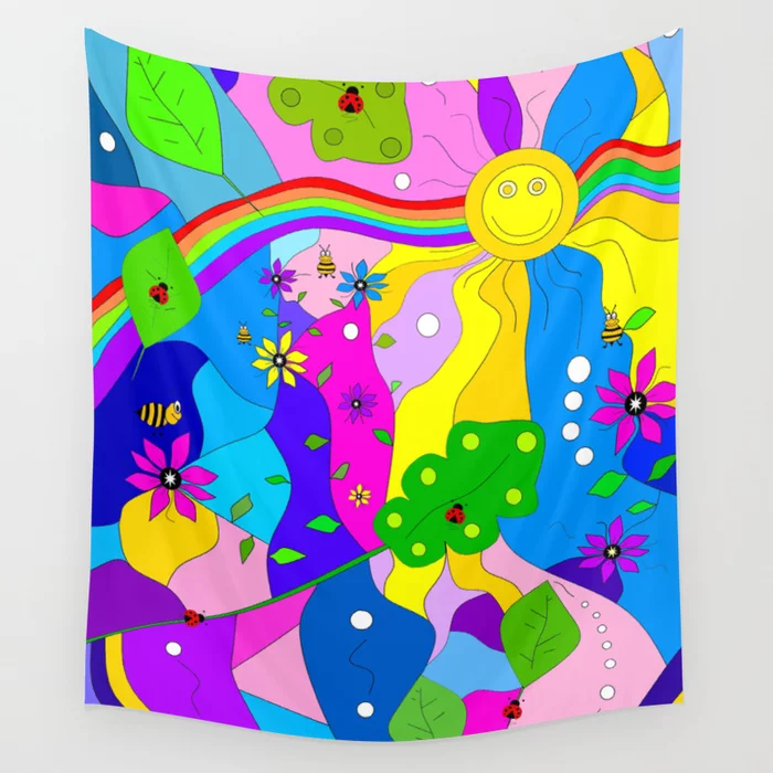 Kathlesa22's tweet image. Colorful Whimsical Nature Rainbows Wall Tapestry 

society6.com/product/colorf… 

#tapestry #childrendecor #homedecor #nature