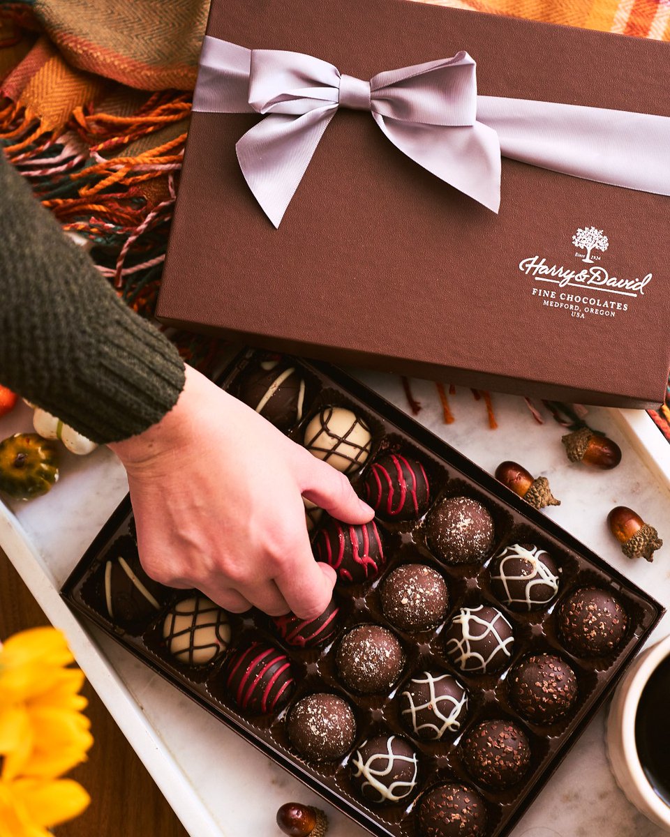 Truffle season is the best season 😋🍂 What's your favorite <a href="/harryanddavid/">Harry & David</a> truffle flavor?

🤎 Dark Chocolate Cherry
🤎 White Chocolate Coffee
🤎 Milk Chocolate Almond
🤎 Dark Chocolate Raspberry
