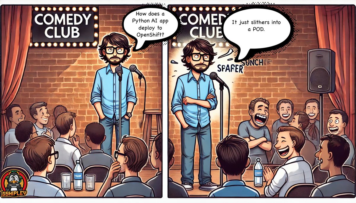 gshipley's tweet photo. This week's OpenShift Dad joke has landed. Enjoy. https://t.co/tyGES8iZjN
