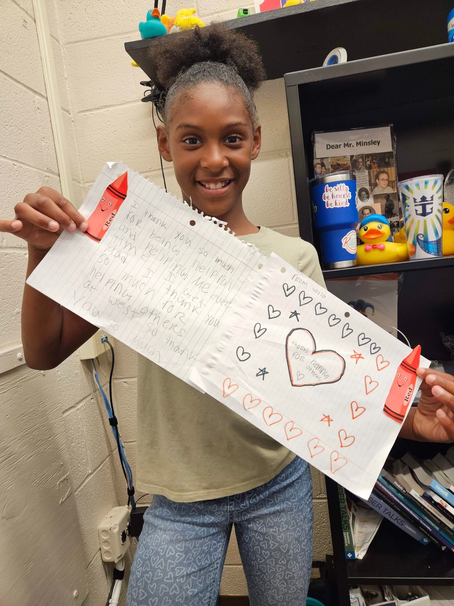 As an AP kids do NOT come to my office when they are in trouble: They come to my office when they need help. As an AP I do not teach math anymore. My curriculum is PBIS, SEL, and making good choices... Surprises like this are my why. #ZionD6 #WestIsBest <a href="/JedwardsJoseph/">Joseph Edwards</a>