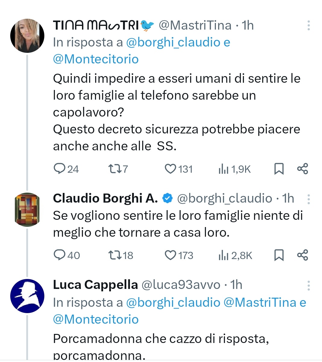 Il livello di Claudio Borghi.
Faccio fatica a definirlo umano, lui.