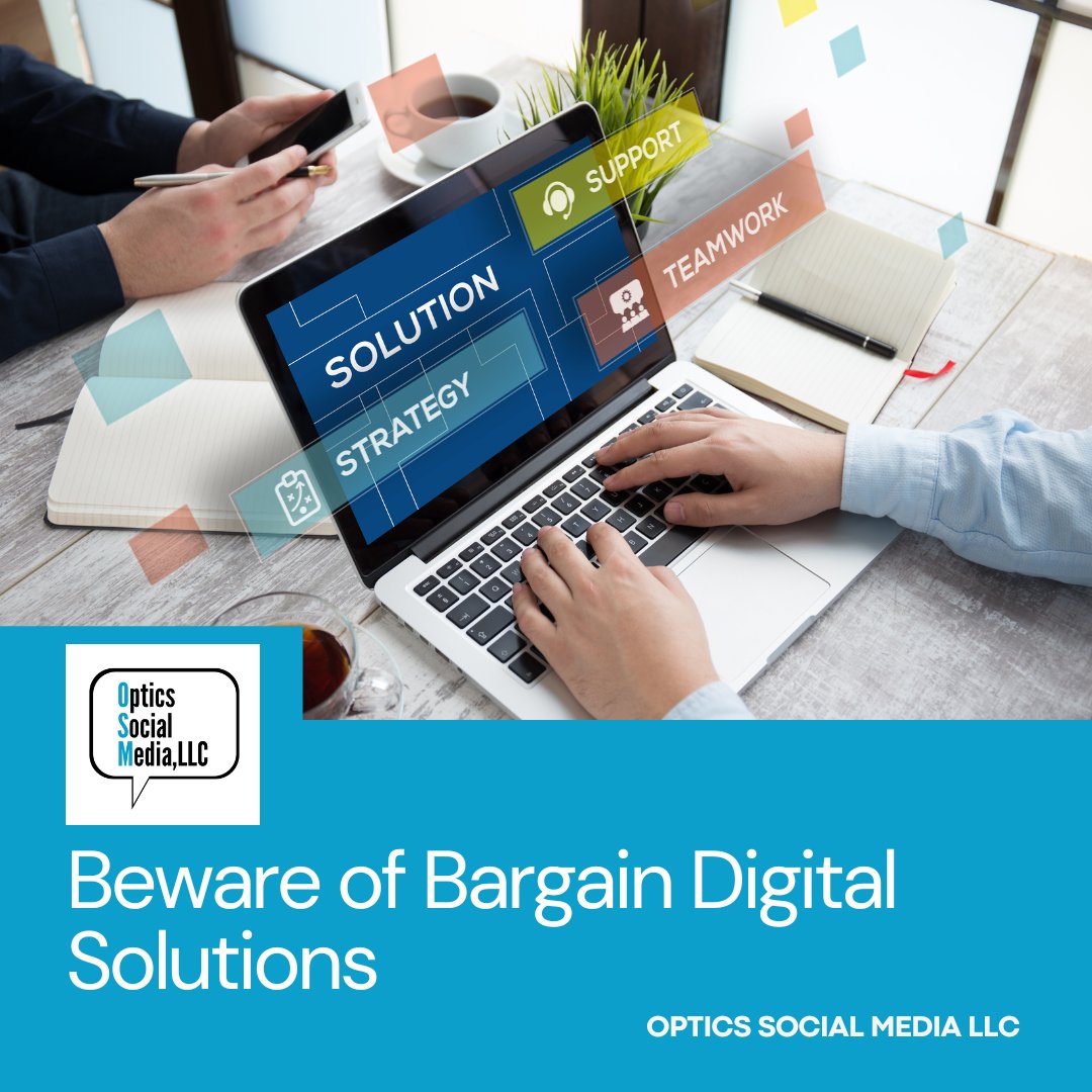 DJBrown3's tweet photo. ⚠️ Beware of Bargain Marketing Solutions! ⚠️
 
If digital marketing can truly grow your business, then why offer it at a steep discount?
 
At Optics Social Media, we believe in the power of quality and results-driven strategies. No discounts, just REAL value. https://t.co/GtjFdomJLY