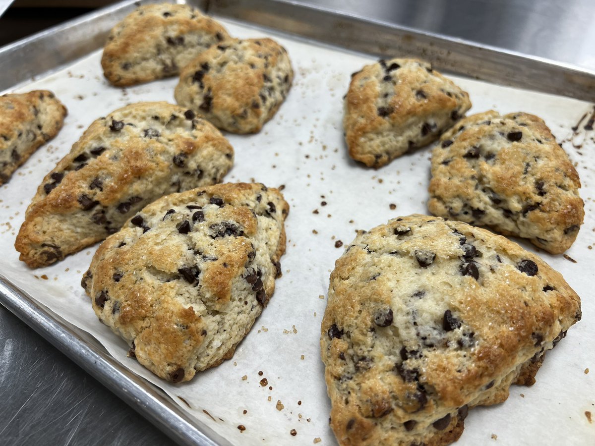 Biscuit week! Culinary Essentials made Cheddar Bay Biscuits, Baking and Pastry made Chocolate Gravy &amp; Biscuits, Culinary Arts made Biscuits &amp; Gravy, and Apps kicked off coffee and pastry Fridays with Chocolate Chip Scones.