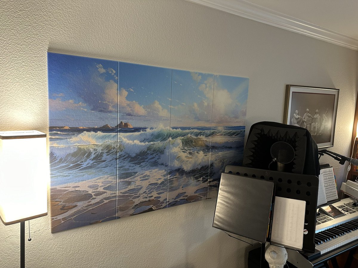 Installed some acoustic tile art near my mic wall. Who knew this existed? And I get an ocean view now!