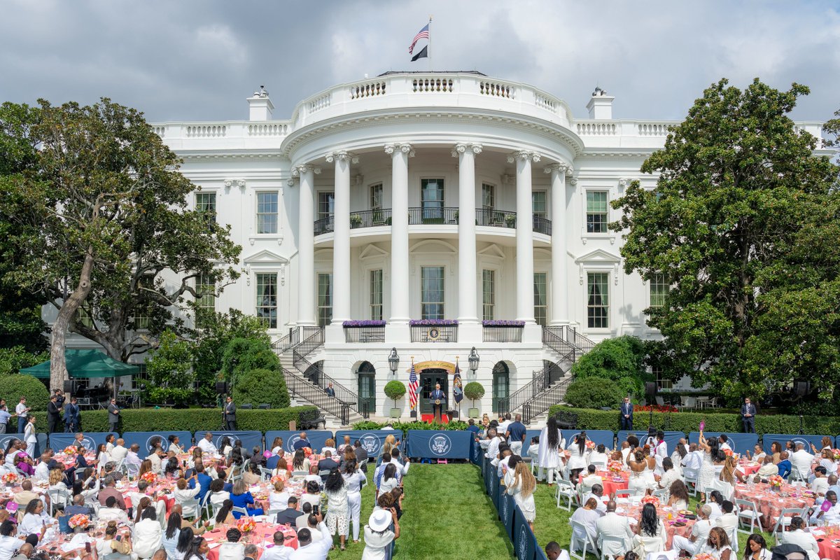 POTUS46Archive's tweet photo. Our nation would not exist without the blood, sweat, and tears, and without the determination, dreams, and contributions of Black Americans.

As we host the first-ever White House Brunch in Celebration of Black Excellence, we honor this simple truth:

Black history is American history.
And Black excellence is American excellence.