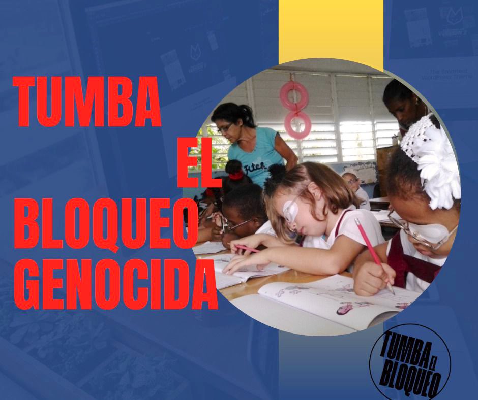 El bloqueo es un crimen, un acto de genocidio y una violación masiva de los derechos de millones de cubanos y cubanas. 

Su impacto destructivo es el fruto de la política unilateral y agresiva de los Estados Unidos.

#Cuba no desistirá en su lucha.

#TumbaElBloqueo