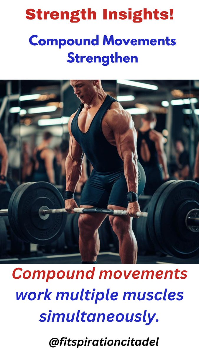Gymspirationfit's tweet image. 12 Unbeatable Fitness Hacks!

2. Compound Movements Strengthen

Compound movements work multiple muscles simultaneously, making them efficient for building strength and burning calories. Add them to your routine for maximum results! 🏋️‍♀️💪 #CompoundMovements #StrengthTraining