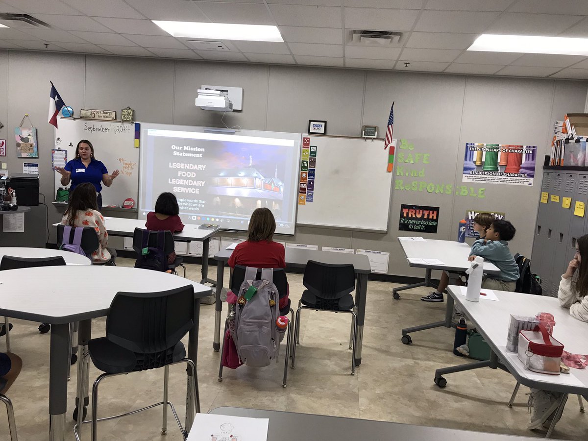 SusanRestuccia's tweet photo. Thanks to Desirae and Bri @texasroadhouse for visiting @HomesteadES @LISD_GT to talk about your brand and backstory! We enjoyed having you here! #legendaryfoodlegendaryservice https://t.co/ztIpHOL82z