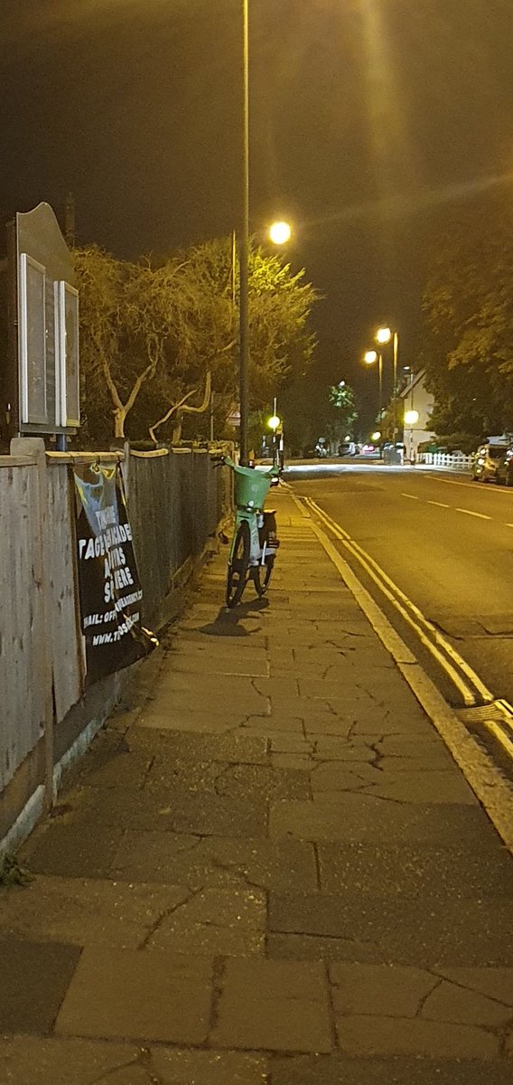 Dear hire-bike cyclists,
Please stop sticking the f🤬ing <a href="/limebike/">Lime</a> in the middle of pavements!!! It's bad enough as it is navigating broken crappy paving let alone this 💩! If anyone suggests going to opposite side of road, the pavement tips... &amp; so do I in my wheelchair! Fed up!