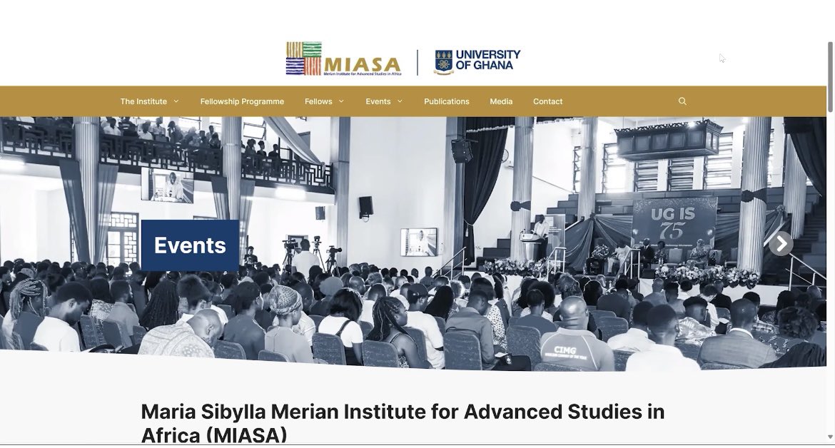 Merian Institute for Advanced Studies in Africa (@miasa_ug) on Twitter photo We are delighted to introduce #MIASA‘s new website on miasa.ug.edu.gh <a href="/UnivofGh/">University of Ghana</a>
For more information on contents and functions, please watch the short video on youtube.com/watch?v=DM0MU7… We are delighted to introduce #MIASA‘s new website on miasa.ug.edu.gh <a href="/UnivofGh/">University of Ghana</a>
For more information on contents and functions, please watch the short video on youtube.com/watch?v=DM0MU7…
