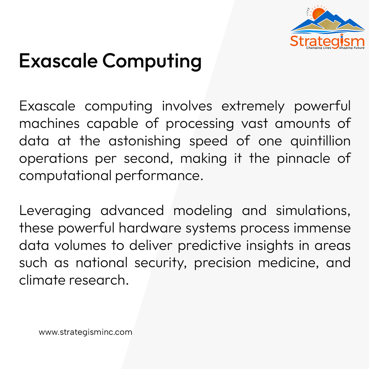 strategisminc's tweet image. Exascale Computing is set to revolutionize how we approach complex problems, offering unprecedented speed and power.
:
#exascalecomputing #security #tech #innovation #computer #technology #strategism #onlinelearning #advancement #newtechnologies #performance #medicine