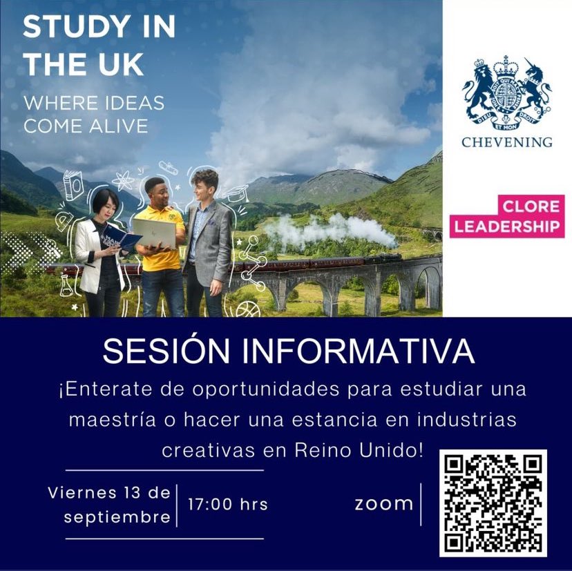 Hoy, junto con Daniela García Juárez, Becaria <a href="/CheveningFCDO/">Chevening Awards🇬🇧</a> 2024/25 vamos a tener una presentación a las 5.00 pm para hablar no sólo de la mejor beca del mundo mundial, sino también de la <a href="/CloreLeadership/">Clore Leadership</a> fellowship… 💻

¡Les invitamos a unirse! ✨
