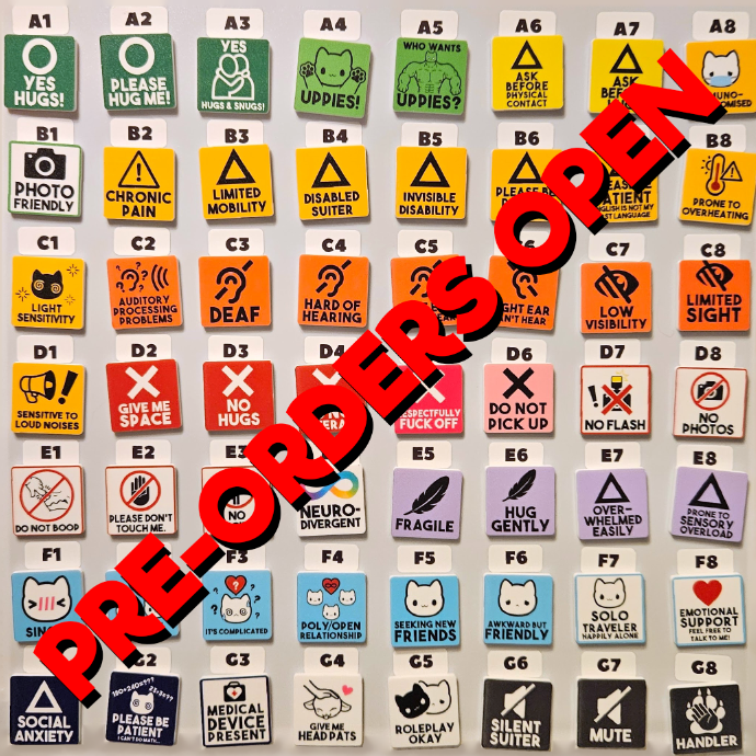 💚MY ONLINE STORE HAS BEEN REOPENED AND ACCEPTING ORDERS💚
The new double sided embroidered badges are now AVAILABLE, and the mini consent badges are available for PRE-ORDER.

papayabadger.com