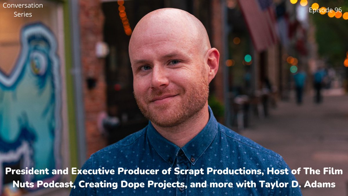 dlclardy's tweet photo. ICYMI: Episode 96 of The Conversation Series #podcast with @TayDAdams, President and Executive Director of @scraptprod and Host of the @filmnutspodcast, is LIVE on @YouTube and @Spotify!

Listen: https://t.co/FfglVSij0d
Watch: https://t.co/nanE3RreEr https://t.co/HOY55XGUAF