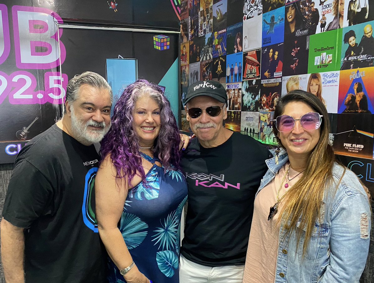 KonKanBand's tweet photo. Always great to finally meet new friends IRL @ Club 92.5 radio San Salvador! See ya at tonight’s party Friday September 13, 2024! #KonKan #80sMusic #IBegYourPardon #MoveToMove #Liberty #SanSalvador https://t.co/riUYwuGtsS