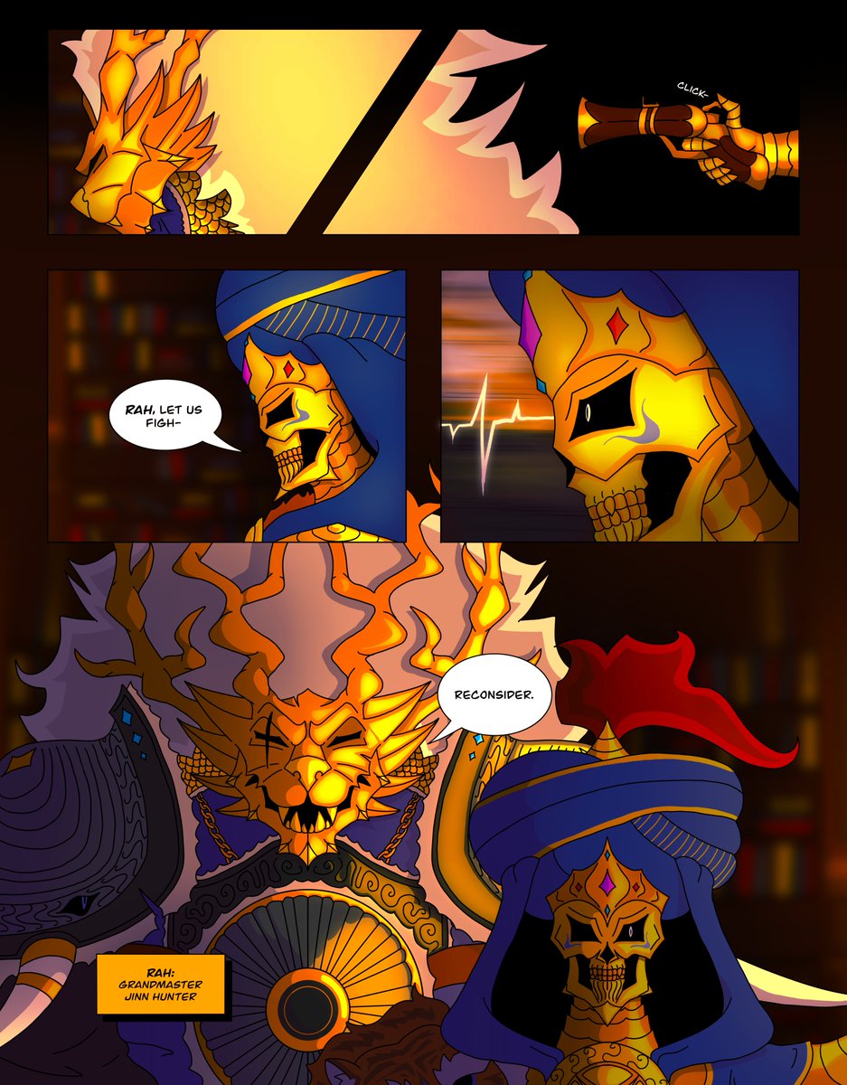 found an old #jinnhunter comic I made - still pretty happy with it

I‘d like to redraw it eventually (If I can find time T-T)