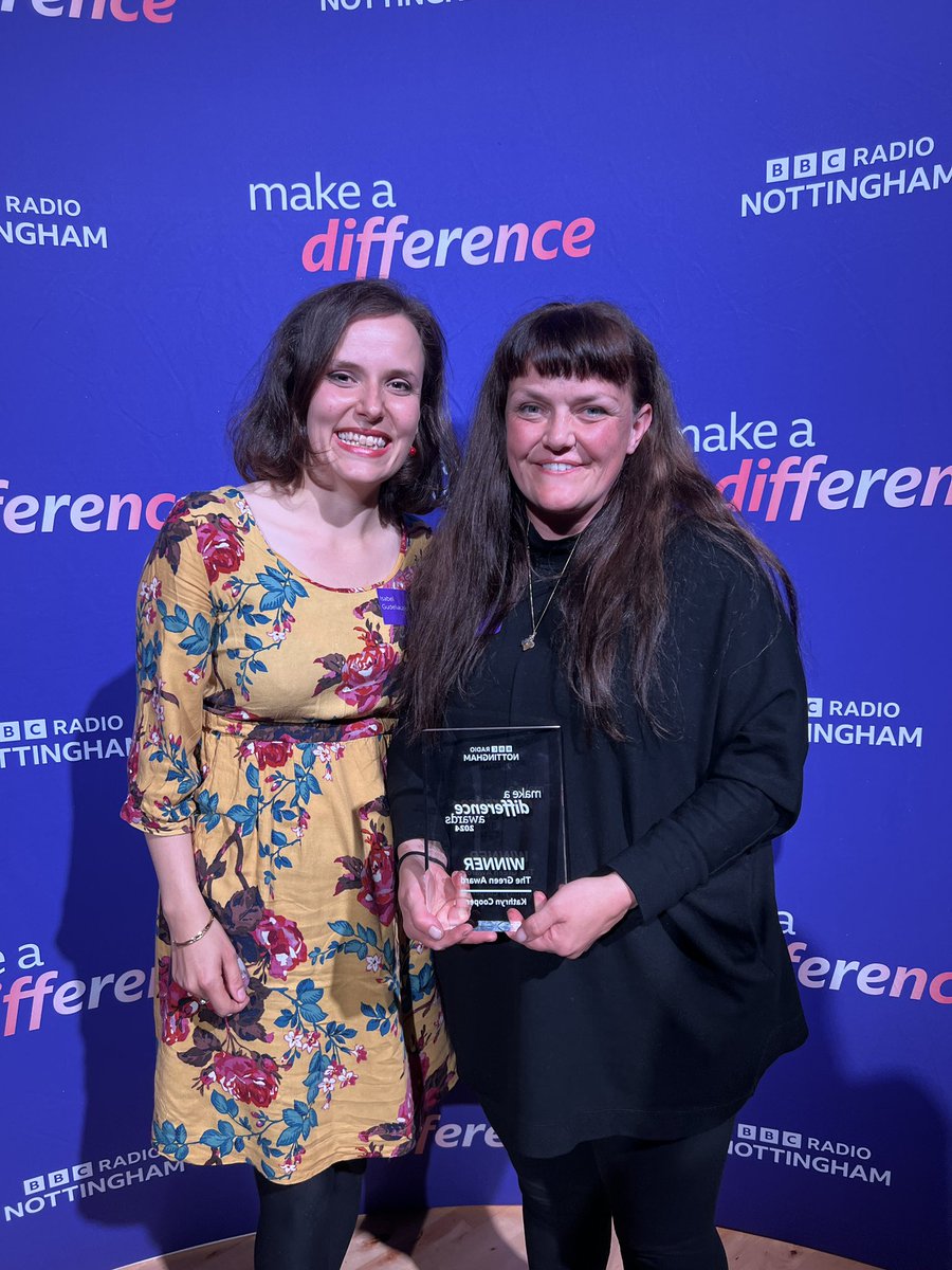 🌳 Congratulations to Kathryn Cooper, winner in the ‘Green’ category at the BBC Radio Nottingham Make A Difference Awards! 🌳

She runs Mini Growers in Sneinton, an outdoor playgroup for under fives. The sessions help children connect with nature through play, gardening, singing,