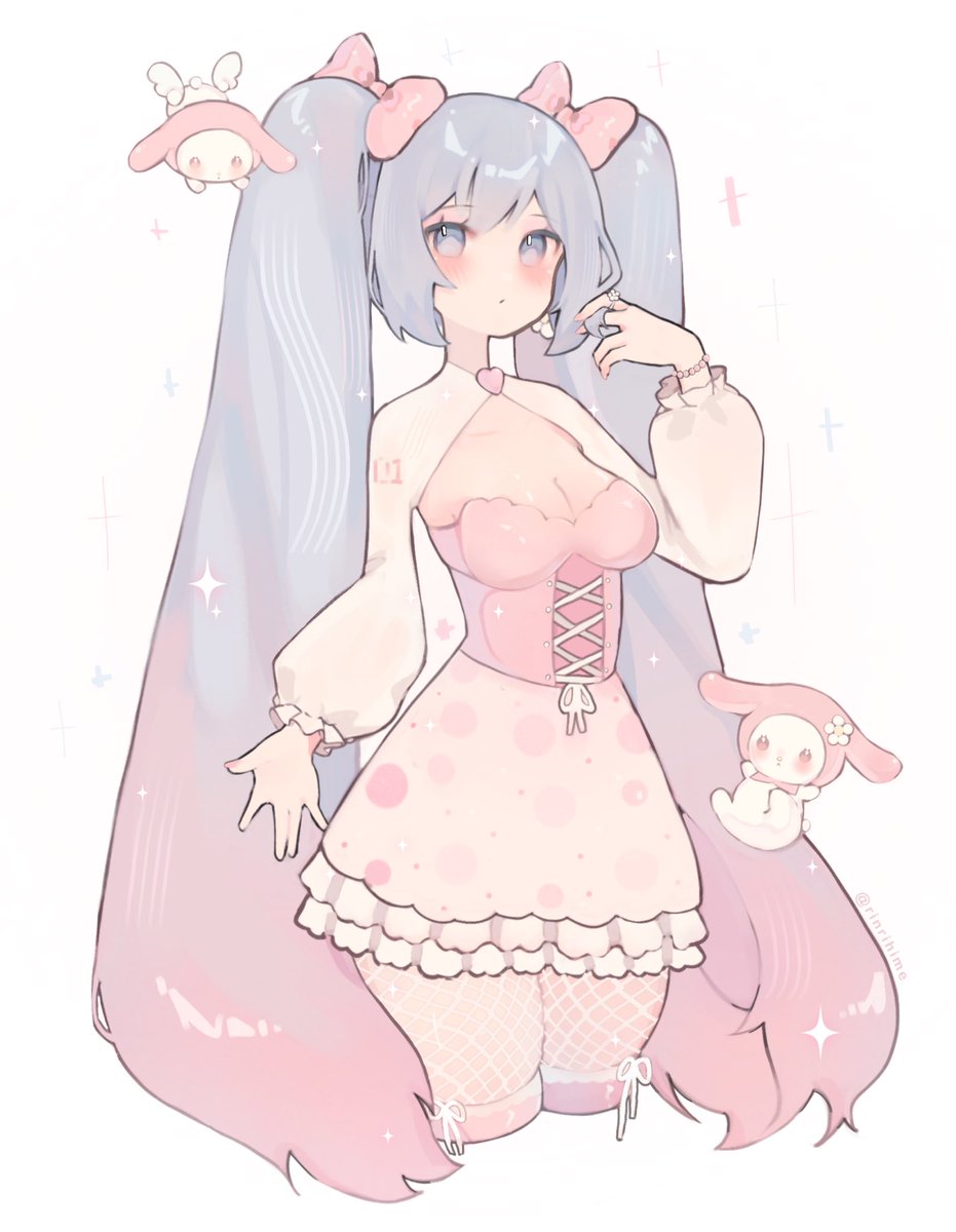 rinrihime's tweet image. Miku x My Melody 🎀 #HatsuneMiku #初音ミク