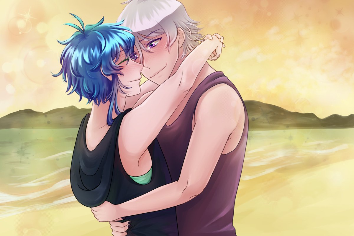 CrystalGameWork's tweet photo. it's beach time 💙💜 https://t.co/V2wDaM8h8E