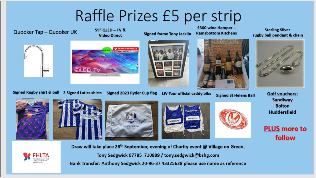 Over £3,000 raffle prizes...