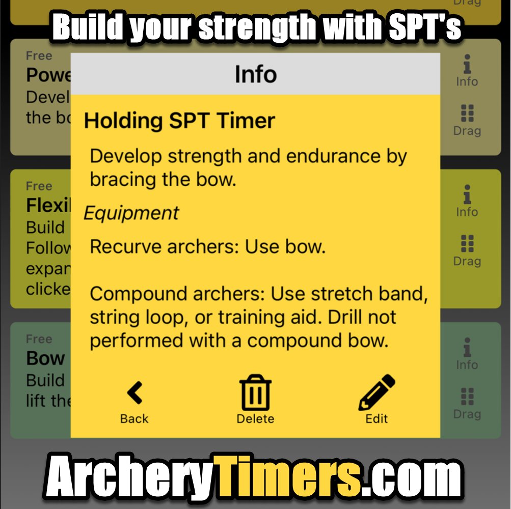 ArcherySuccess's tweet photo. ⏱🏹 Looking for an app to time your Archery Specific Physical Training (SPT) exercises? ArcheryTimers has four customizable, built in SPT timers or go Pro and add your own! SPT’s are great for beginner to competitive archers to increase their Endurance, Strength and Flexibility https://t.co/M4IMk50U3i